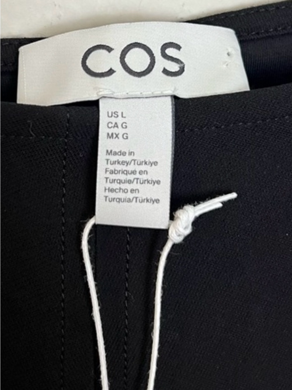 COS Black Ruched Front Maxi Dress, Size L -NWT - Picture 7 of 9